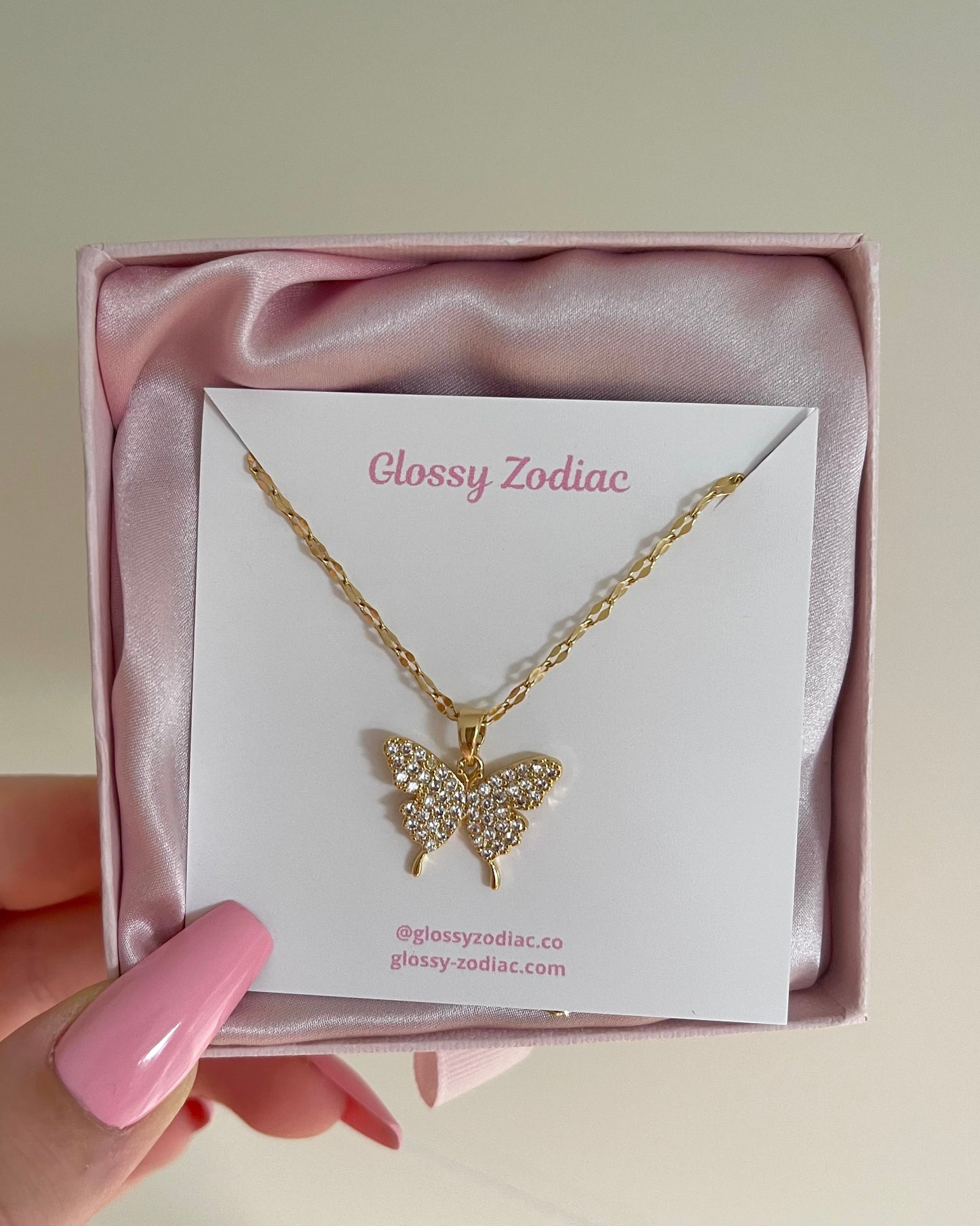 Glitter Butterfly Necklace