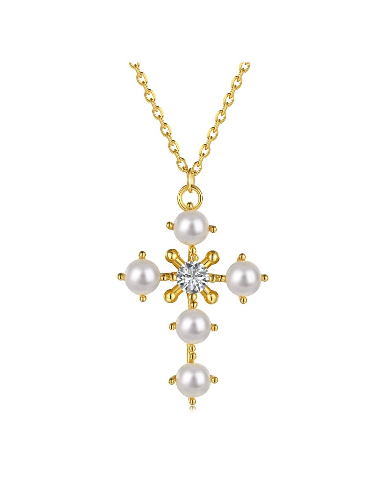 Pearl Cross Necklace