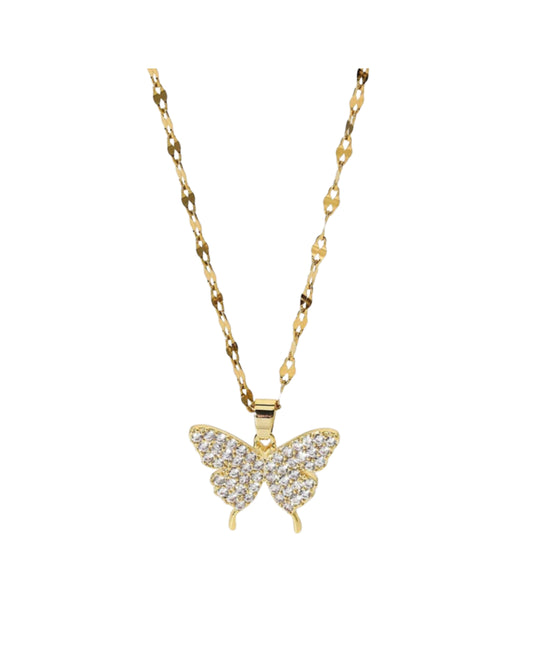 Glitter Butterfly Necklace