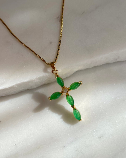 Jade Cross Necklace