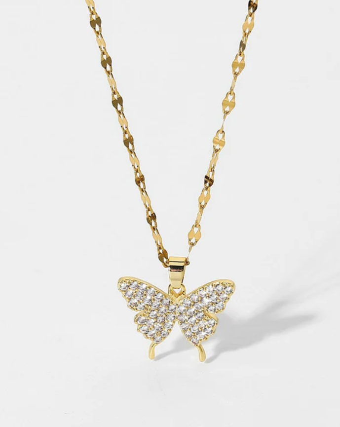 Glitter Butterfly Kette