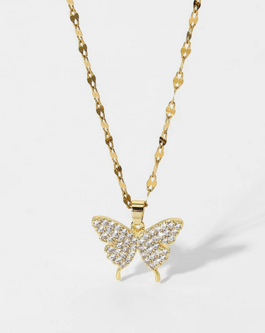 Glitter Butterfly Kette