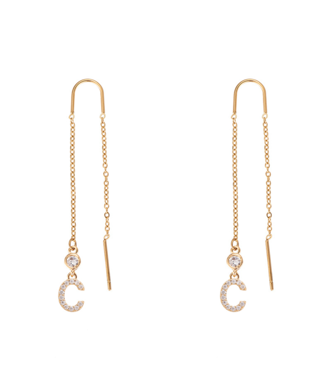 Diamond Initial Earrings