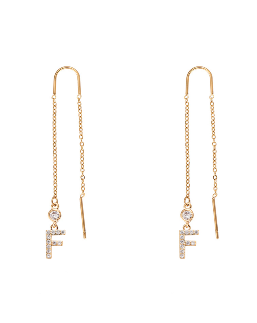 Diamond Initial Earrings