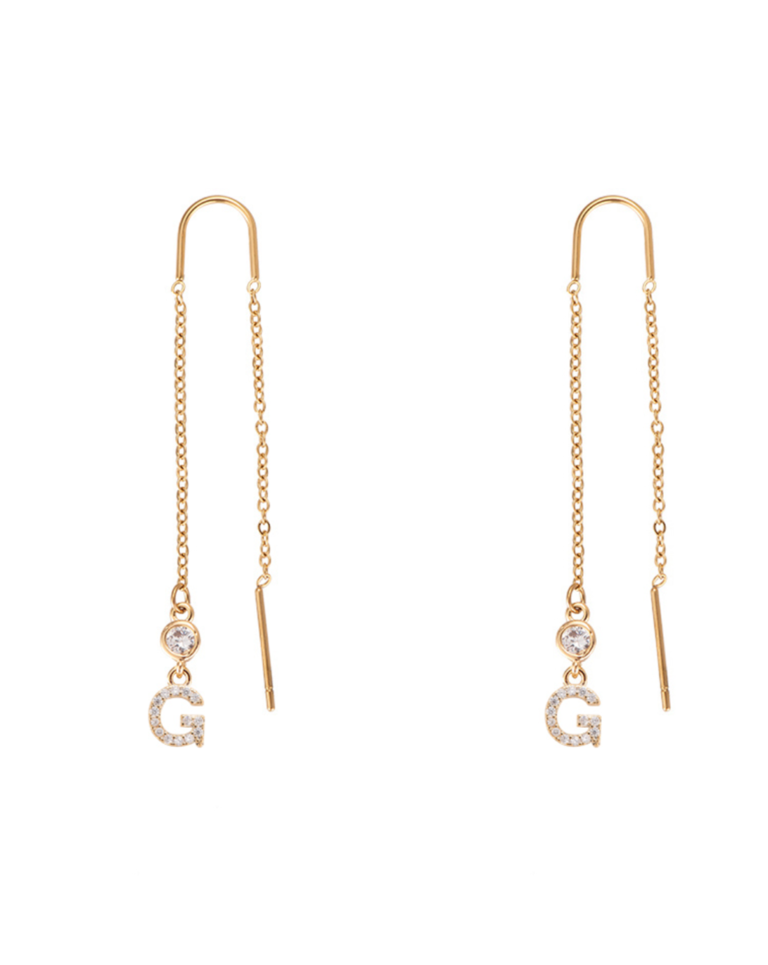 Diamond Initial Earrings