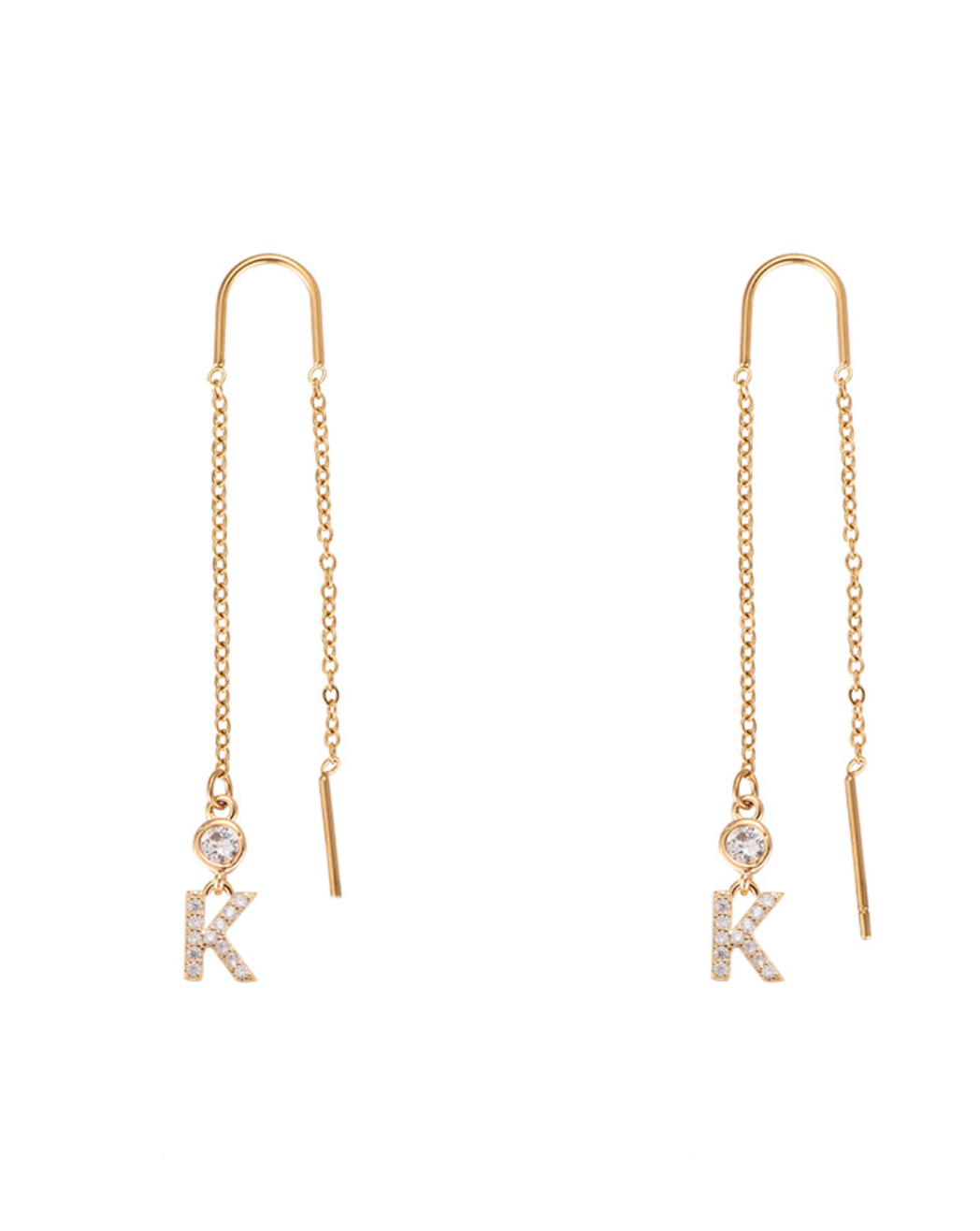 Diamond Initial Earrings