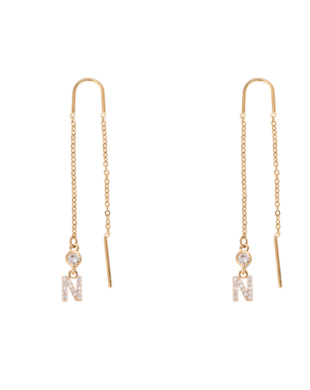 Diamond Initial Earrings