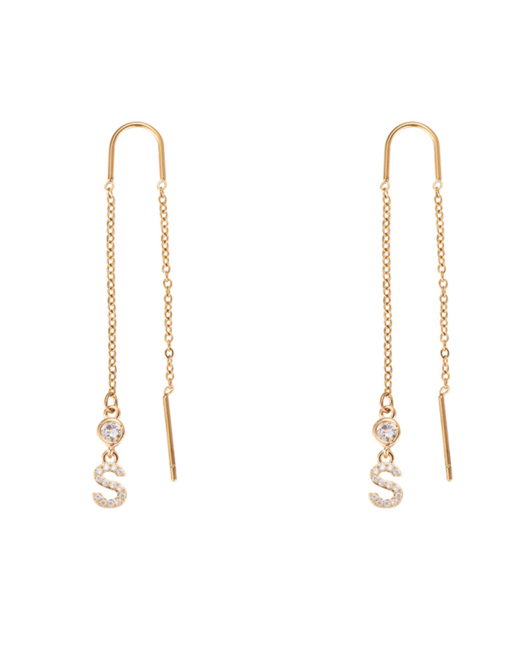 Diamond Initial Earrings