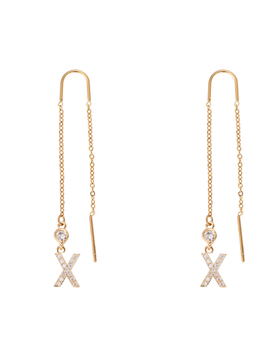 Diamond Initial Earrings