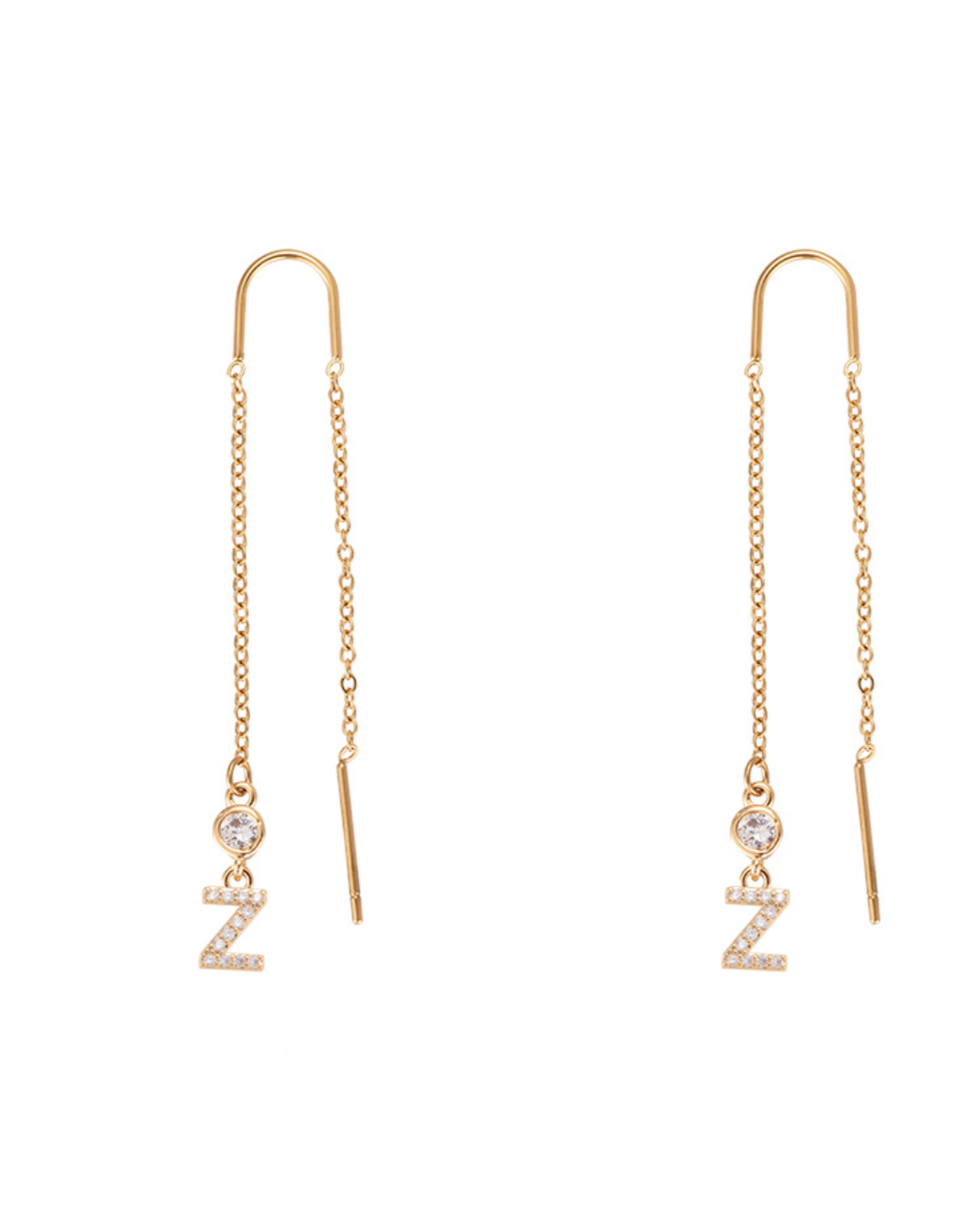 Diamond Initial Earrings