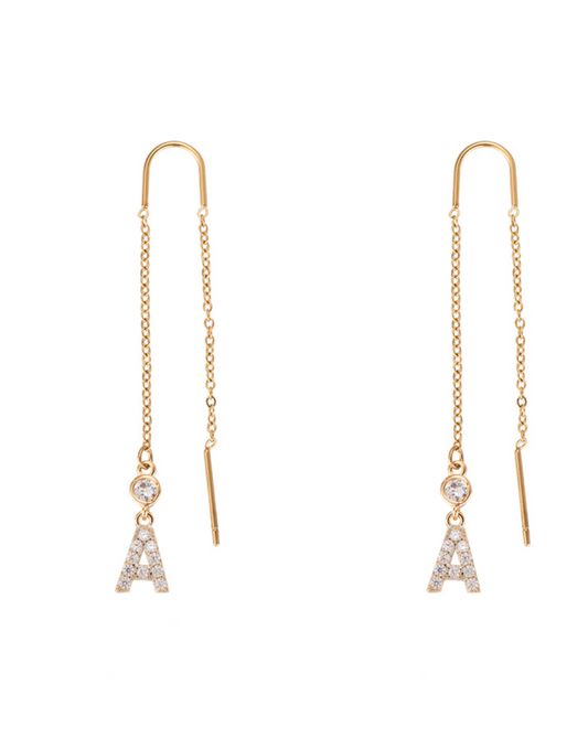 Diamond Initial Earrings