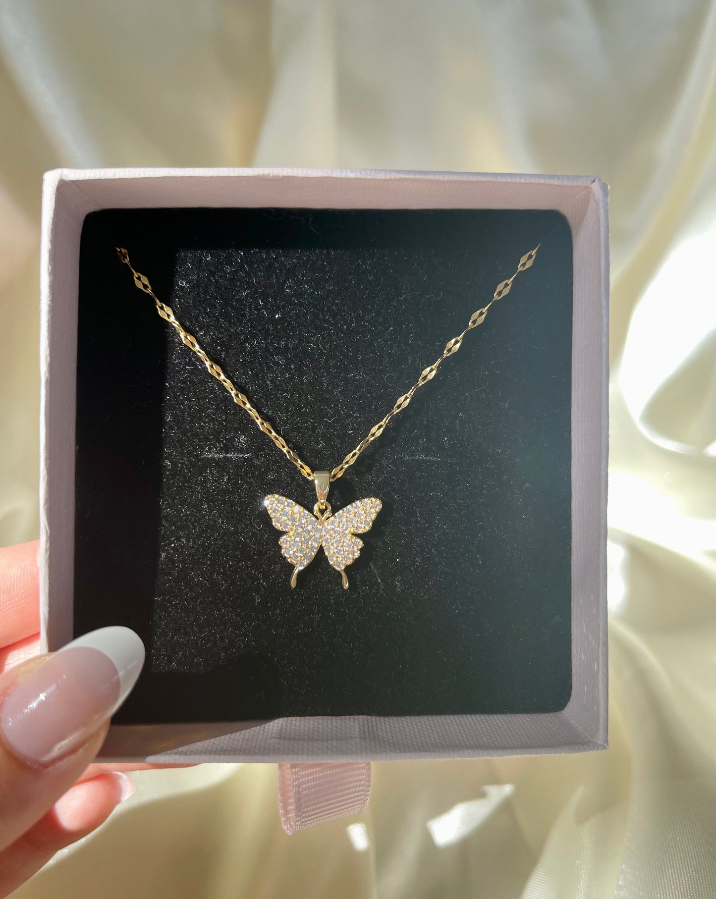 Glitter Butterfly Necklace