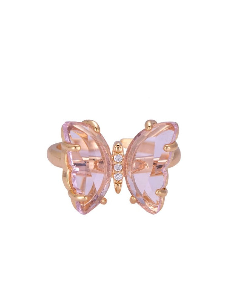 Crystal Butterfly Ring