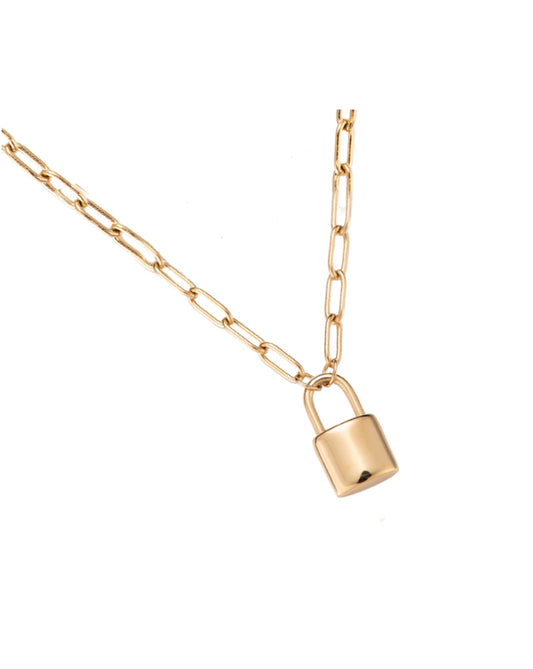 Gold Lock Necklace