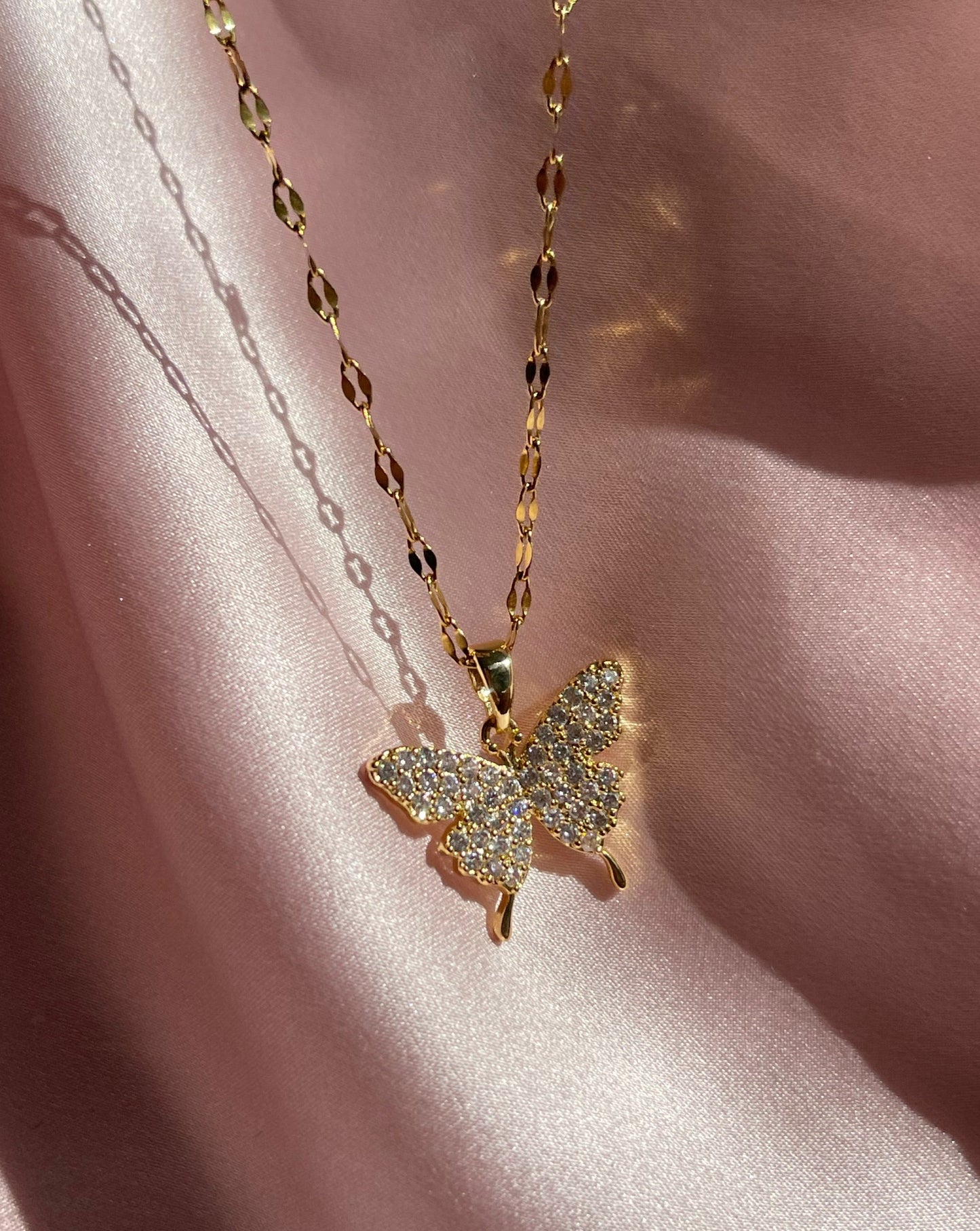 Glitter Butterfly Kette