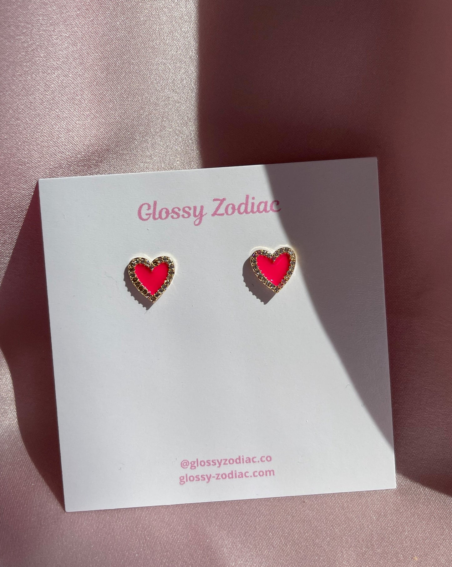 Pink Heart Earrings