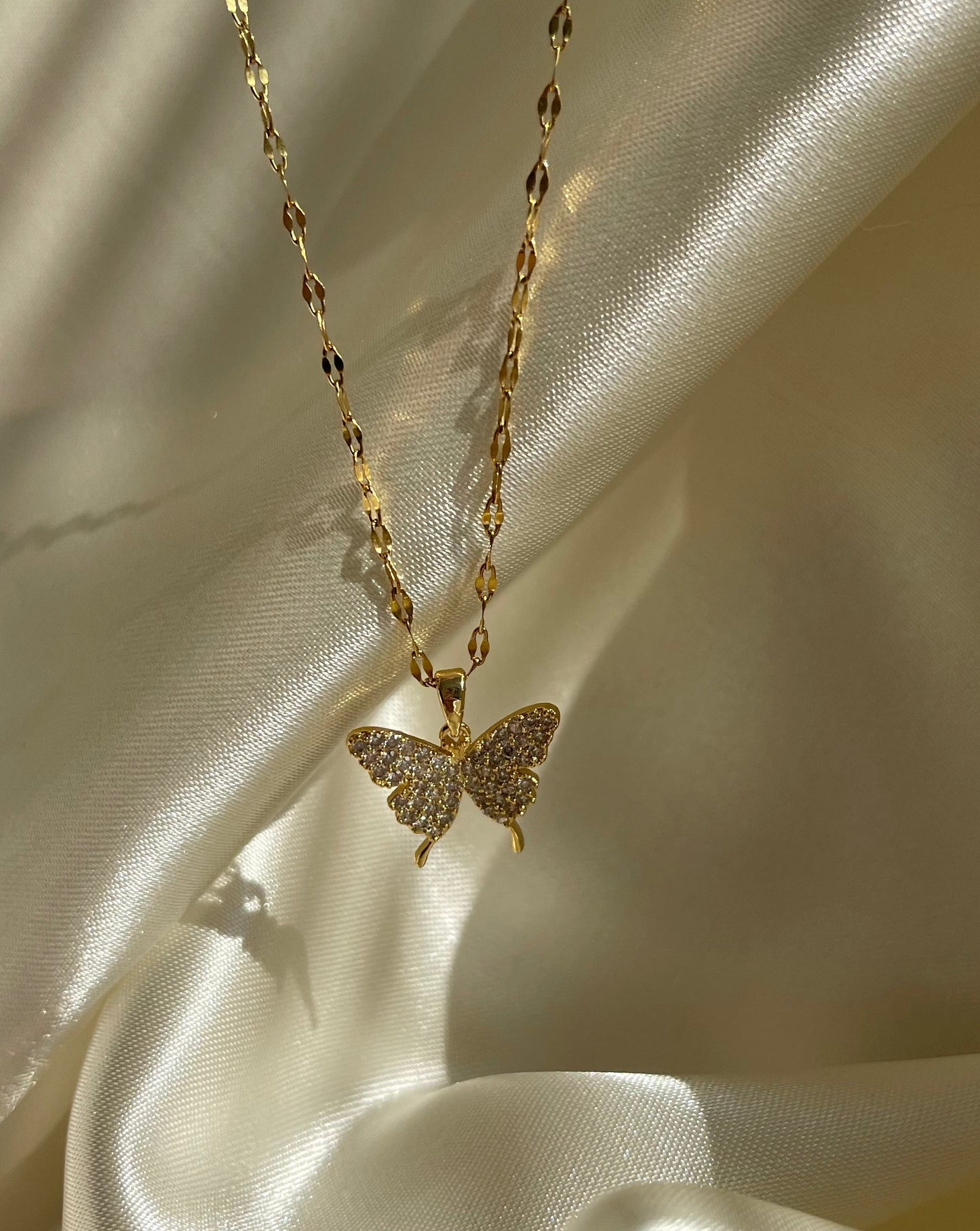 Glitter Butterfly Necklace