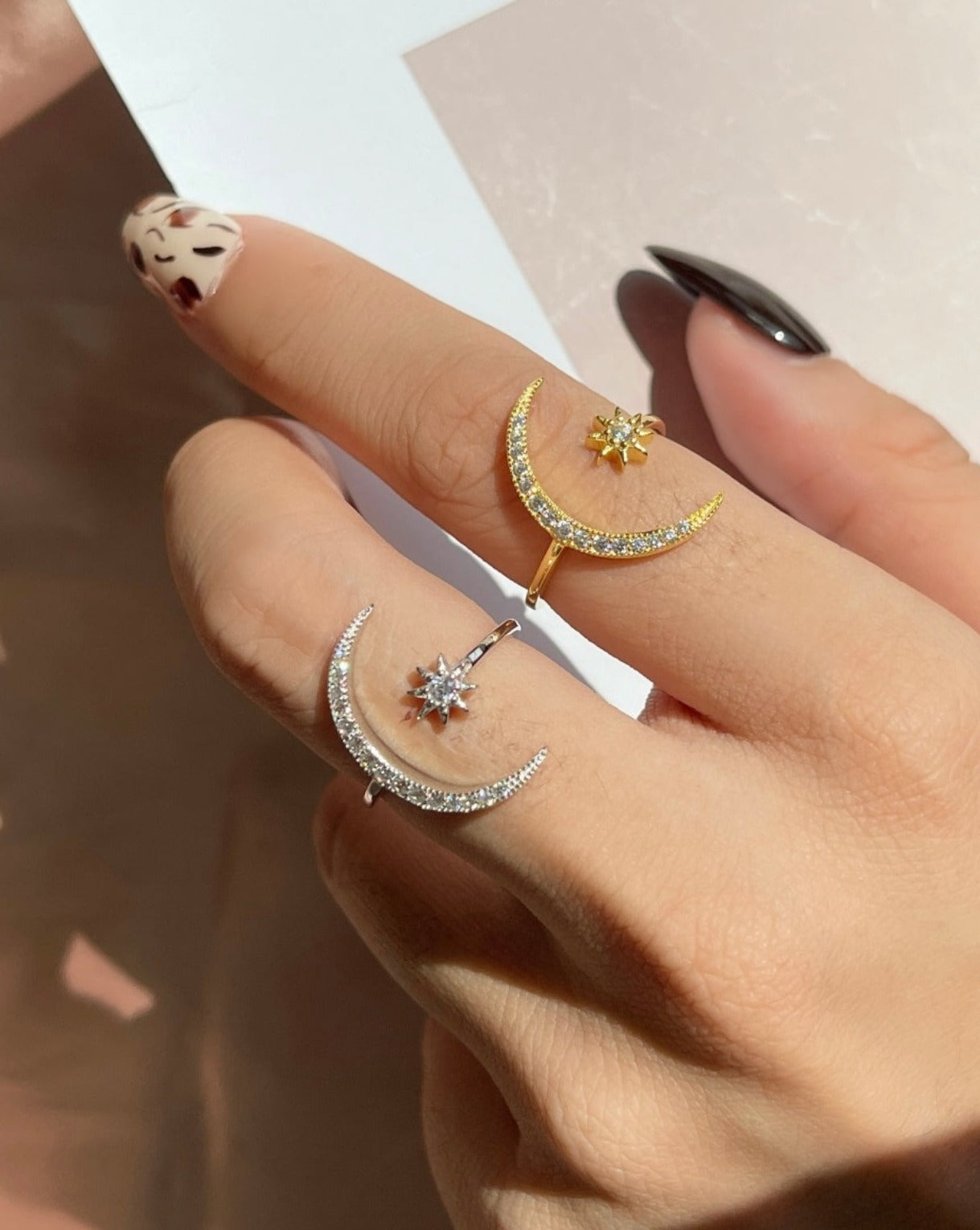 Moon & Star Ring